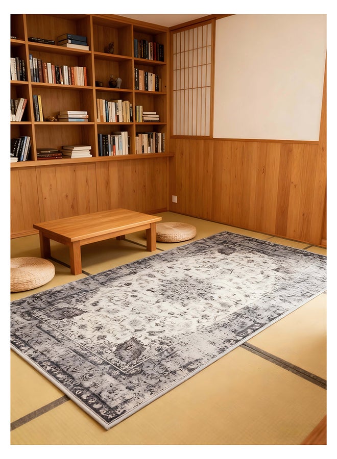 Noon East Carpet Rug Anti-Slip-  Size- 274 x 366 cm - 9x12 ft | Royal Heritage Design | Color- Charcoal Grey| Ideal as Carpets for Living room, Bedroom & Office. Perfect for large spaces - Image 5